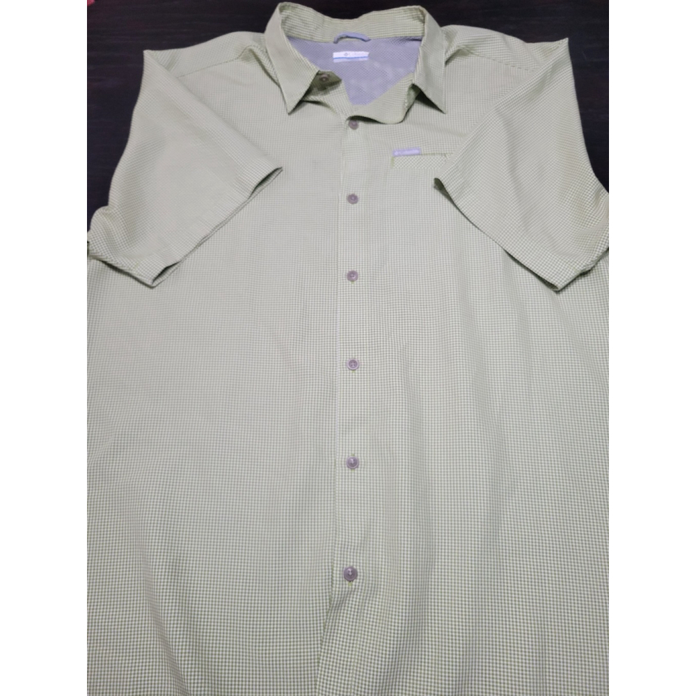 Columbia Mens Campfire Short Sleeve Button Shirt Green Plaid XL